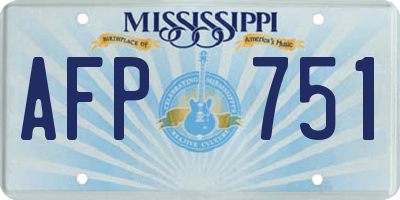 MS license plate AFP751