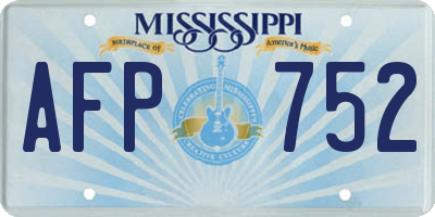 MS license plate AFP752