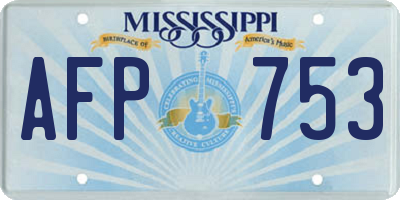 MS license plate AFP753