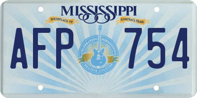 MS license plate AFP754