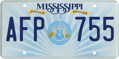 MS license plate AFP755