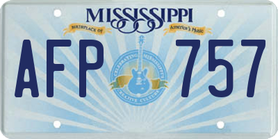 MS license plate AFP757