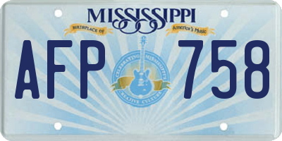 MS license plate AFP758