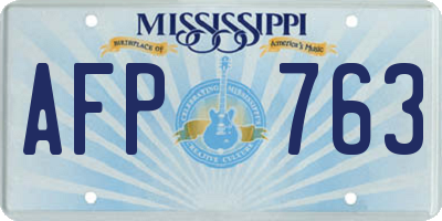 MS license plate AFP763
