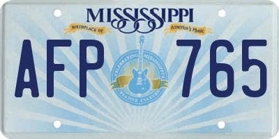 MS license plate AFP765