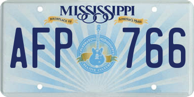 MS license plate AFP766