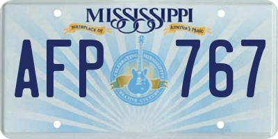 MS license plate AFP767