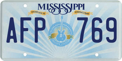 MS license plate AFP769