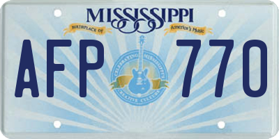 MS license plate AFP770