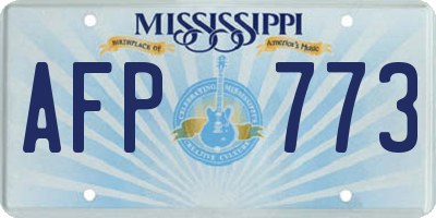 MS license plate AFP773