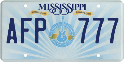 MS license plate AFP777