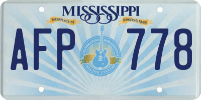 MS license plate AFP778