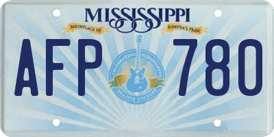 MS license plate AFP780