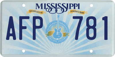 MS license plate AFP781