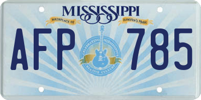 MS license plate AFP785