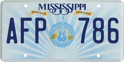 MS license plate AFP786