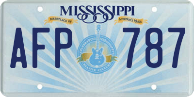MS license plate AFP787