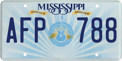 MS license plate AFP788