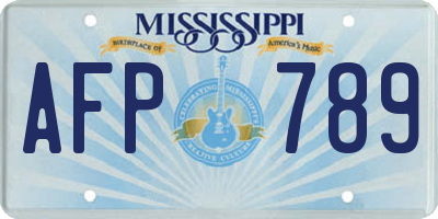 MS license plate AFP789