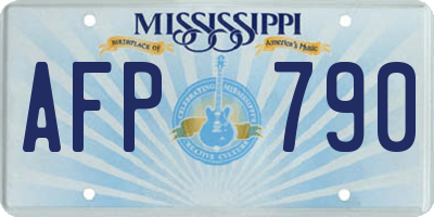 MS license plate AFP790