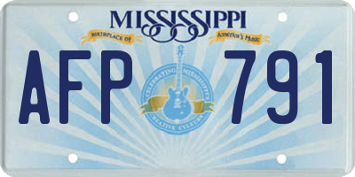 MS license plate AFP791