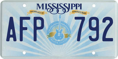 MS license plate AFP792