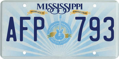 MS license plate AFP793
