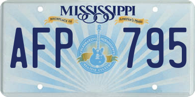 MS license plate AFP795