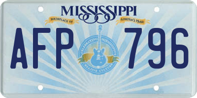 MS license plate AFP796