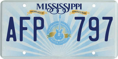 MS license plate AFP797