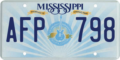 MS license plate AFP798
