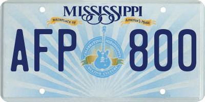 MS license plate AFP800