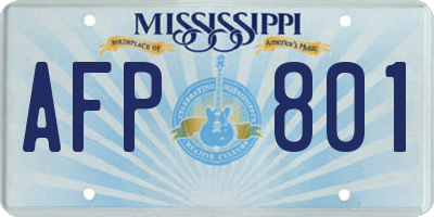 MS license plate AFP801