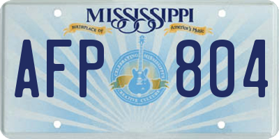MS license plate AFP804