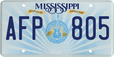 MS license plate AFP805