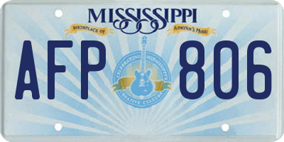 MS license plate AFP806