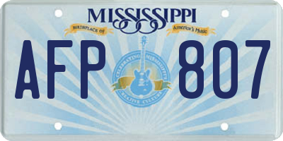MS license plate AFP807