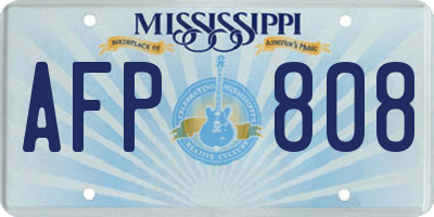 MS license plate AFP808