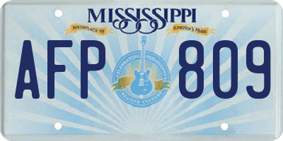 MS license plate AFP809
