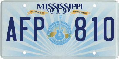 MS license plate AFP810