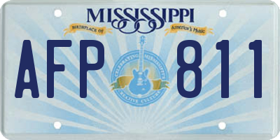 MS license plate AFP811