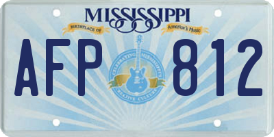 MS license plate AFP812