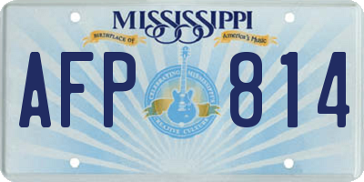 MS license plate AFP814