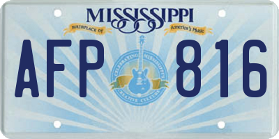 MS license plate AFP816