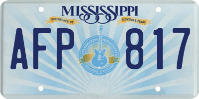 MS license plate AFP817