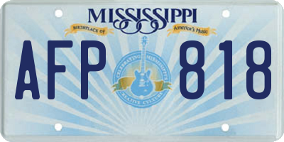 MS license plate AFP818