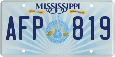 MS license plate AFP819