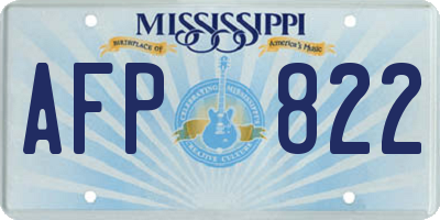 MS license plate AFP822
