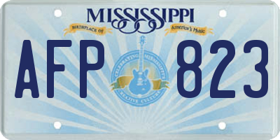 MS license plate AFP823