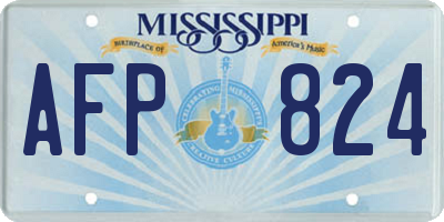 MS license plate AFP824